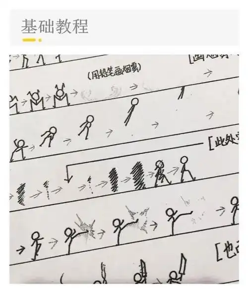 动画画创意火柴人打斗教程手绘学生 a39-教程2天使之翼(白本100页)