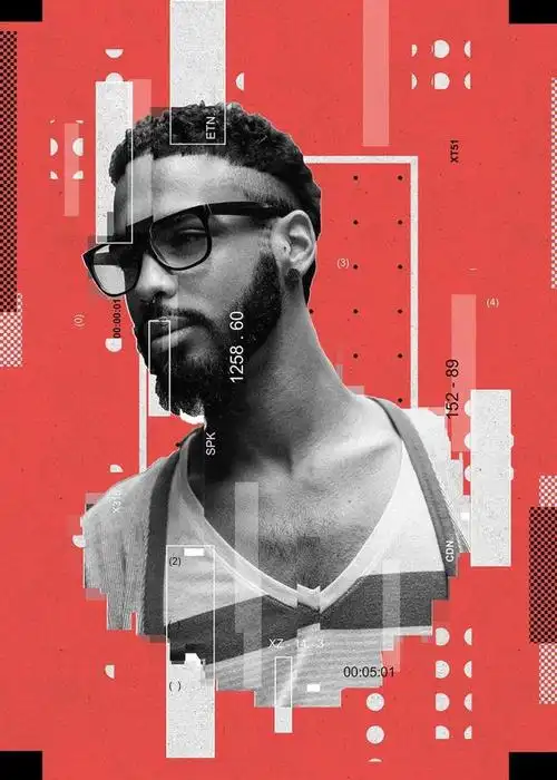 现代几何概念艺术杂志封面海报快速生成ps动作素材 modern poster