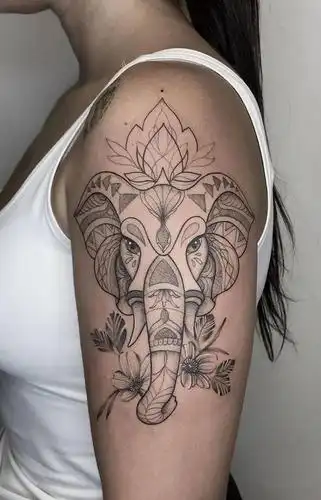 tattoo寓意吉祥的大象纹身