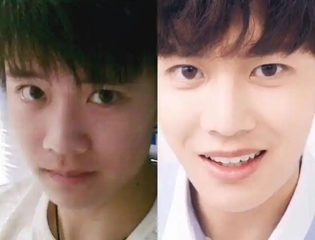 有人对比了任嘉伦小时候和现在的照片,大言不惭地指点着任嘉伦这里