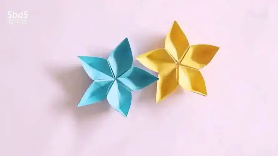手工折纸五星花