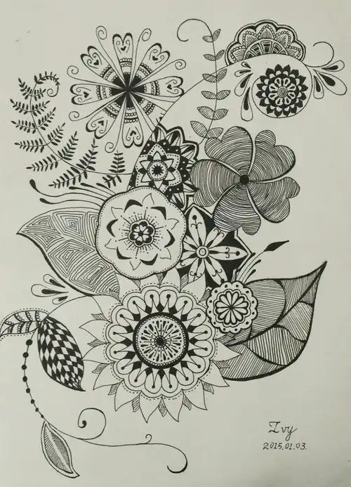 初一美术黑白简笔画