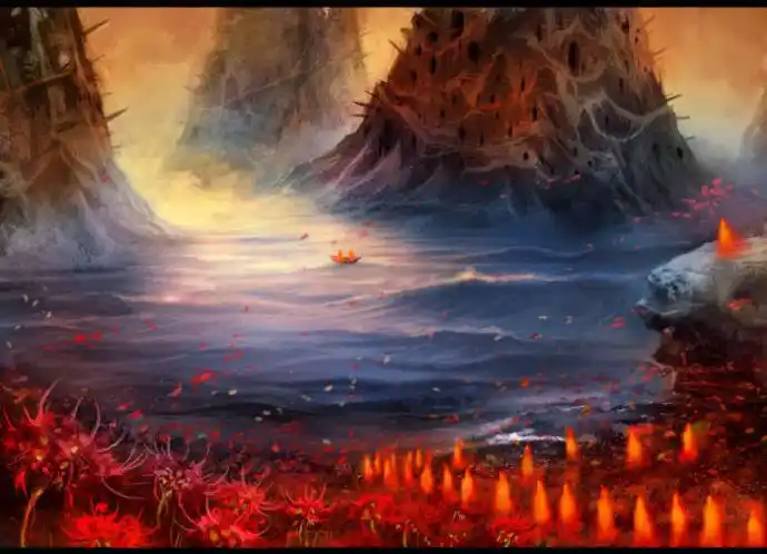 彼岸花,花叶念断肠,两两错过,心已苍凉,浮华三千花叶同葬,低眉,眸中