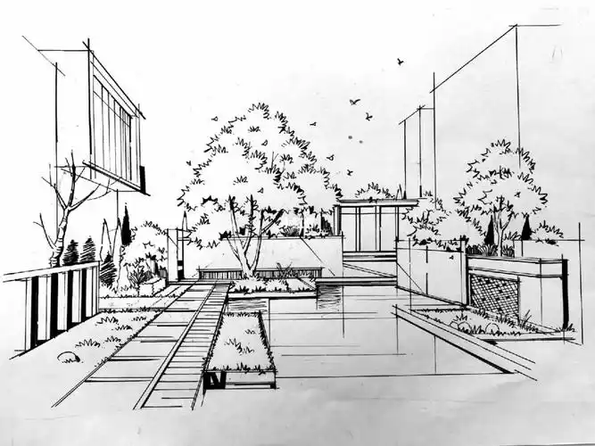 99庭院效果图 线稿.