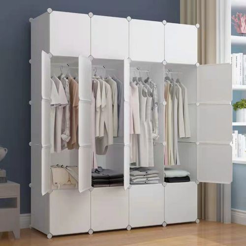 衣柜收纳简约现代家用卧室结实组装塑料简易布衣橱出租房储物柜子