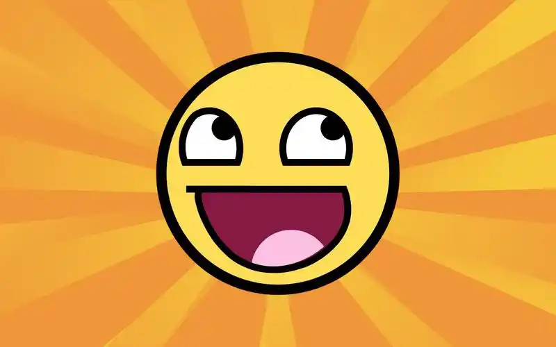 橙色开心表情桌面背景_动漫壁纸_墨鱼部落格