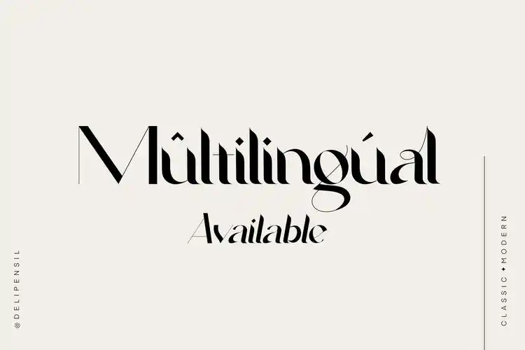 现代优雅杂志标题徽标logo设计衬线英文字体素材 agoka modern