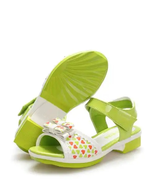 女小童绿色皮凉鞋【27-29】