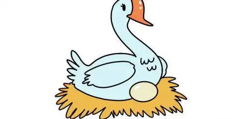 可爱彩色大白鹅简笔画怎么画带颜色大白鹅简笔画教程