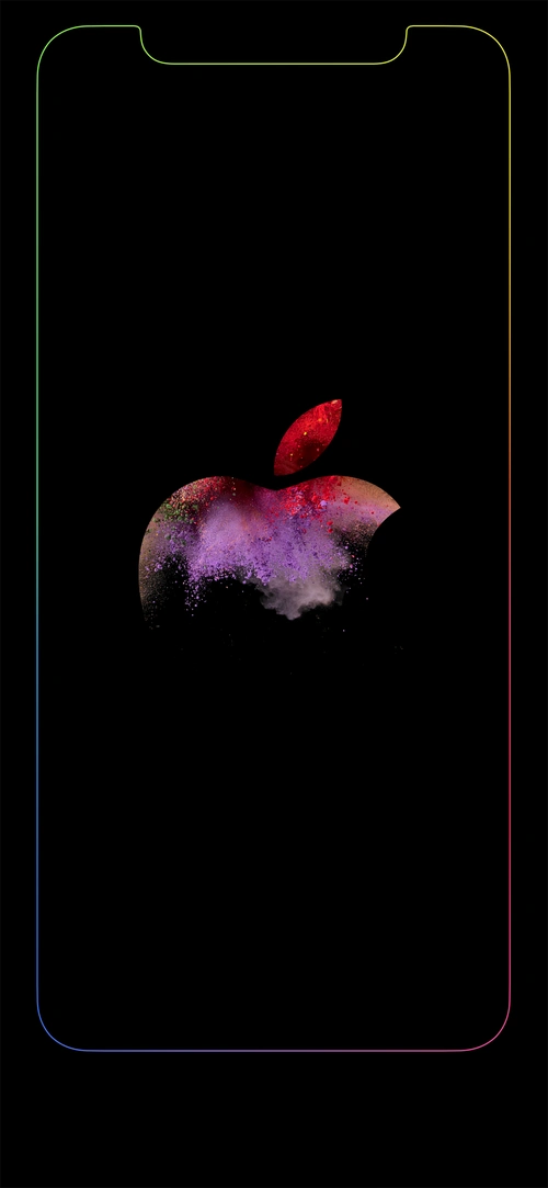 iphonex边框发光壁纸苹果xxs边框带logo发光壁纸下载