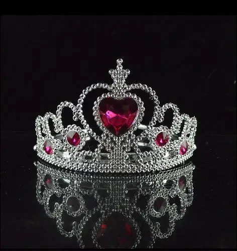 儿童皇冠头饰公主头箍女童发箍金色银色演出饰品分体带钻塑料皇冠