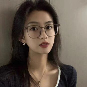 眼镜架女轻高颜值防蓝光素颜大框方圆脸可配度数韩系 温柔冷茶【气质