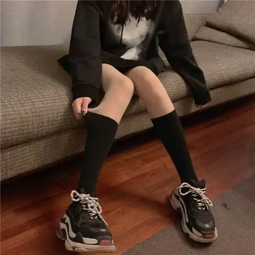 高腰打底裤女春装薄款小脚连袜裤长裤韩版港味修身拼