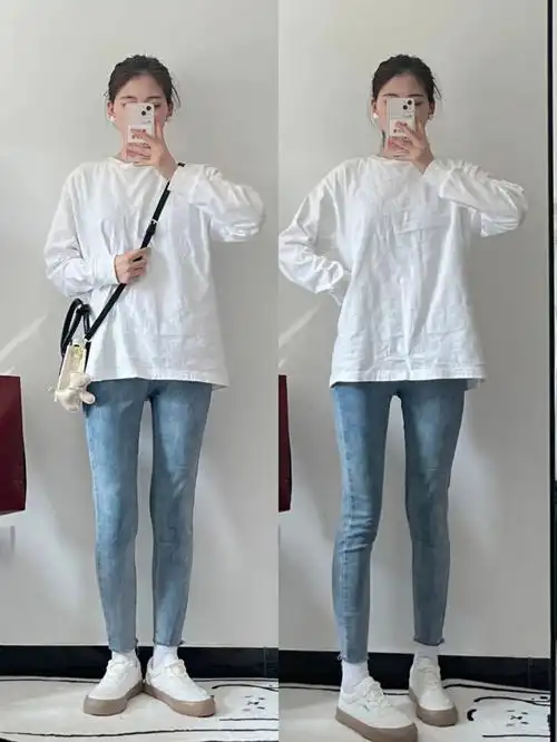 少女搭配法则小白鞋牛仔裤大白tyyds