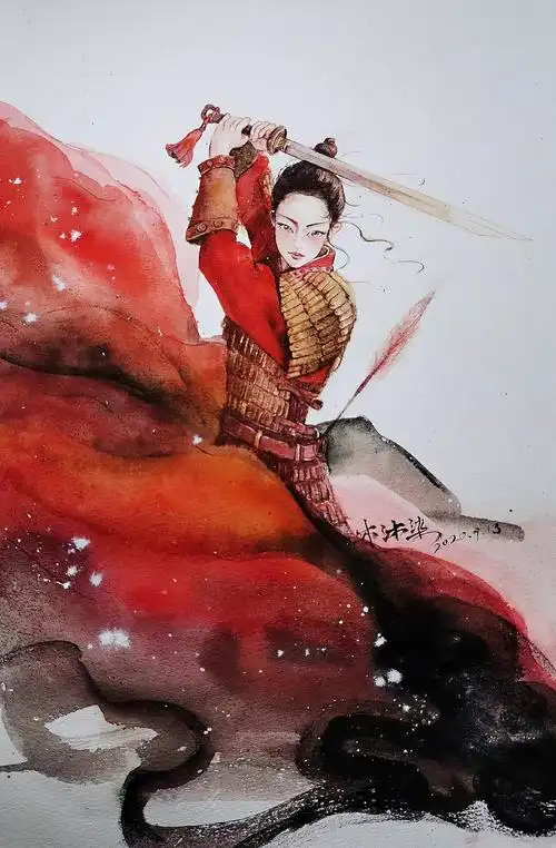 花木兰|插画|商业插画|木沐染水彩 - 原创作品 - 站酷 (zcool)