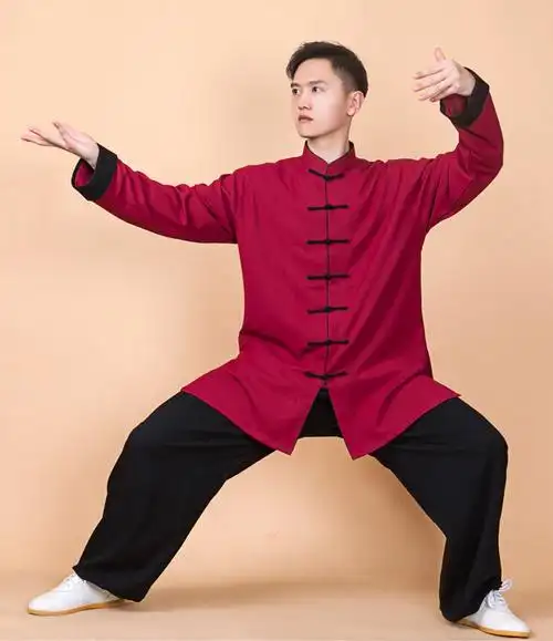 改良太极服女新款飘逸棉麻春秋亚麻太极拳练功服男风服装