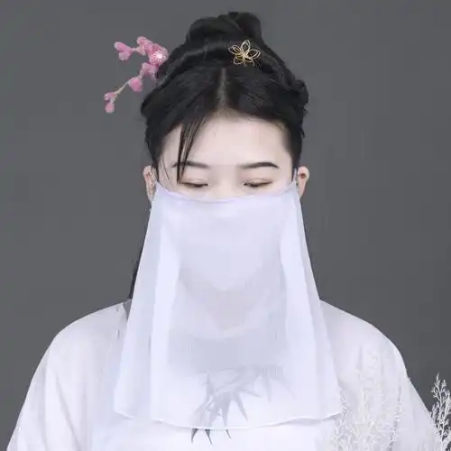 面纱古风面纱古风白色仙女飘逸三角汉服日常影楼配件万搭耳挂耳舞蹈仙