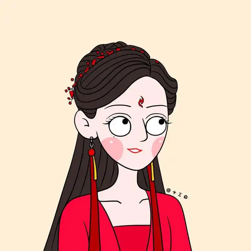 迪丽热巴 漫画 手绘头像 可爱搞笑 插画角色 十三白插画 #我是原创