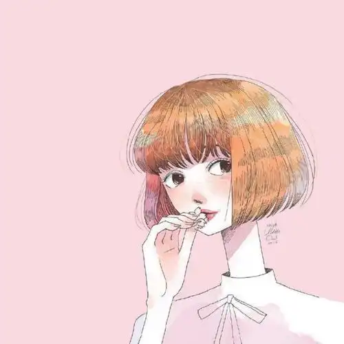 治愈系的女生头像插画