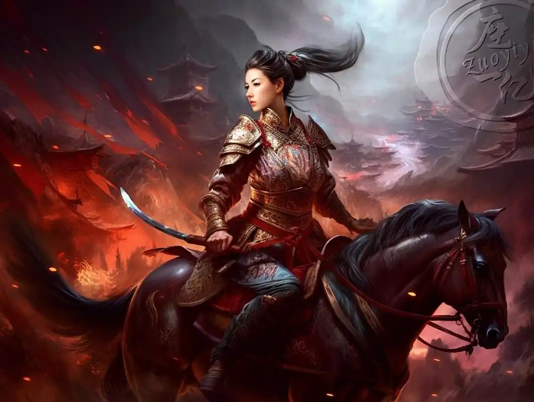 征战沙场的女将军 我好像从来没有画过有人的大场景,今天的女将军图算