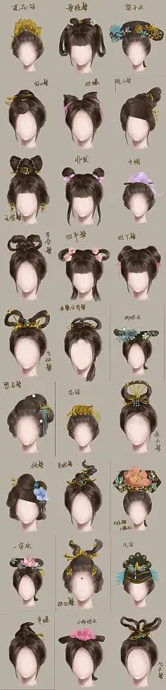 中国古代女子发型1sa-ra鼠鼠采集到贰/插画采集tieba.baidu.