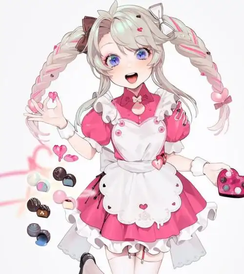 卡通人物绘画,涂色超赞的可爱女孩插画