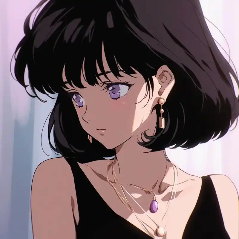 向内成长,向往而生.高级感女生黑色礼服卡通头像#女生头像 # - 抖音