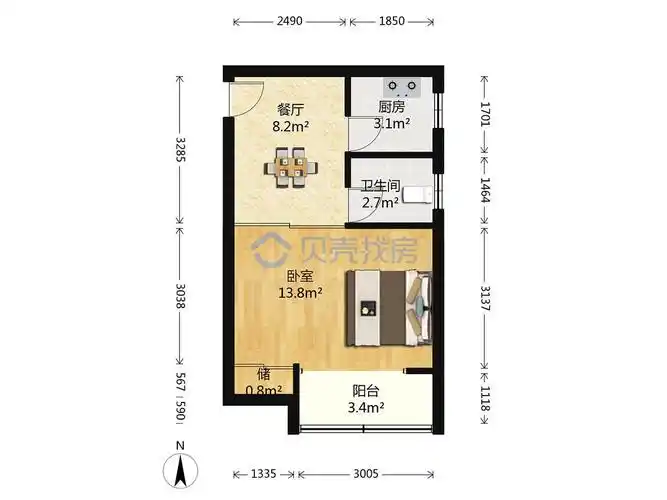 一室户户型比较
