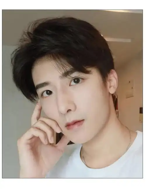 假发男短发帅气烫卷四六分韩版时尚隐形无痕真发前额头顶补发片四周