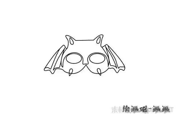 万圣节熊猫面具简笔画