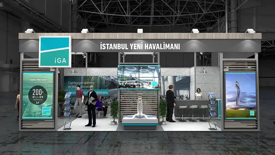 现代时尚简约展位展点展台3d效果图设计