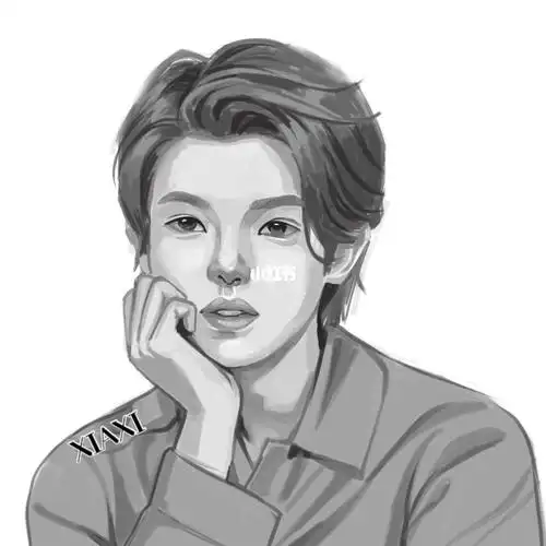 黄明昊 justin 素描头像 练习