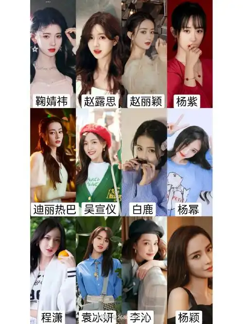 12个女明星选一个