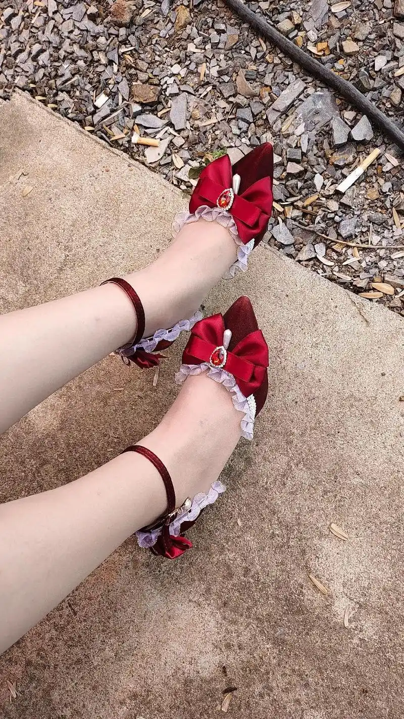 高清滴原图#lolita  #宝藏鞋子 #高跟鞋 #花嫁鞋  - 抖音