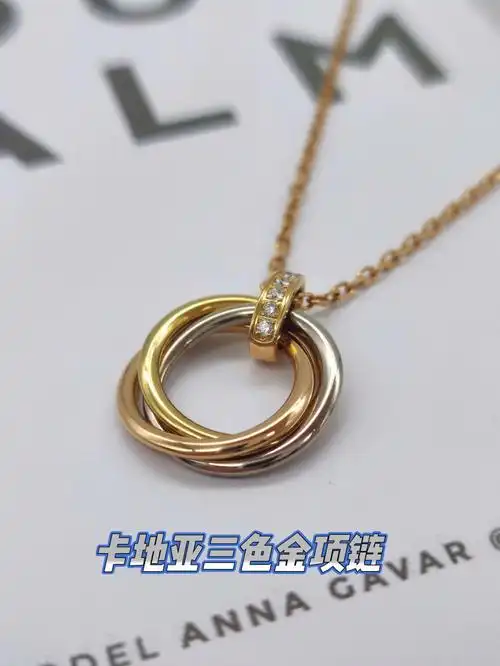 cartier卡地亚三色金trinity项链