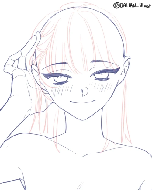 板绘素材男友视角下的你七夕向单人线稿