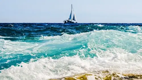 波涛汹涌的海洋风景摄影高清壁纸图片 _ 图片网