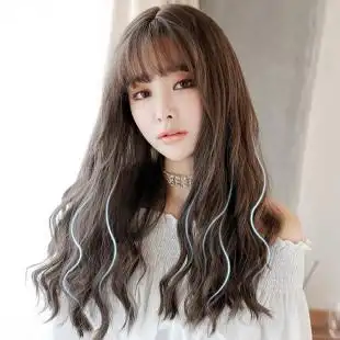 假发中长发女自然蓬松大波浪微卷卷发网红可爱圆脸气质长发