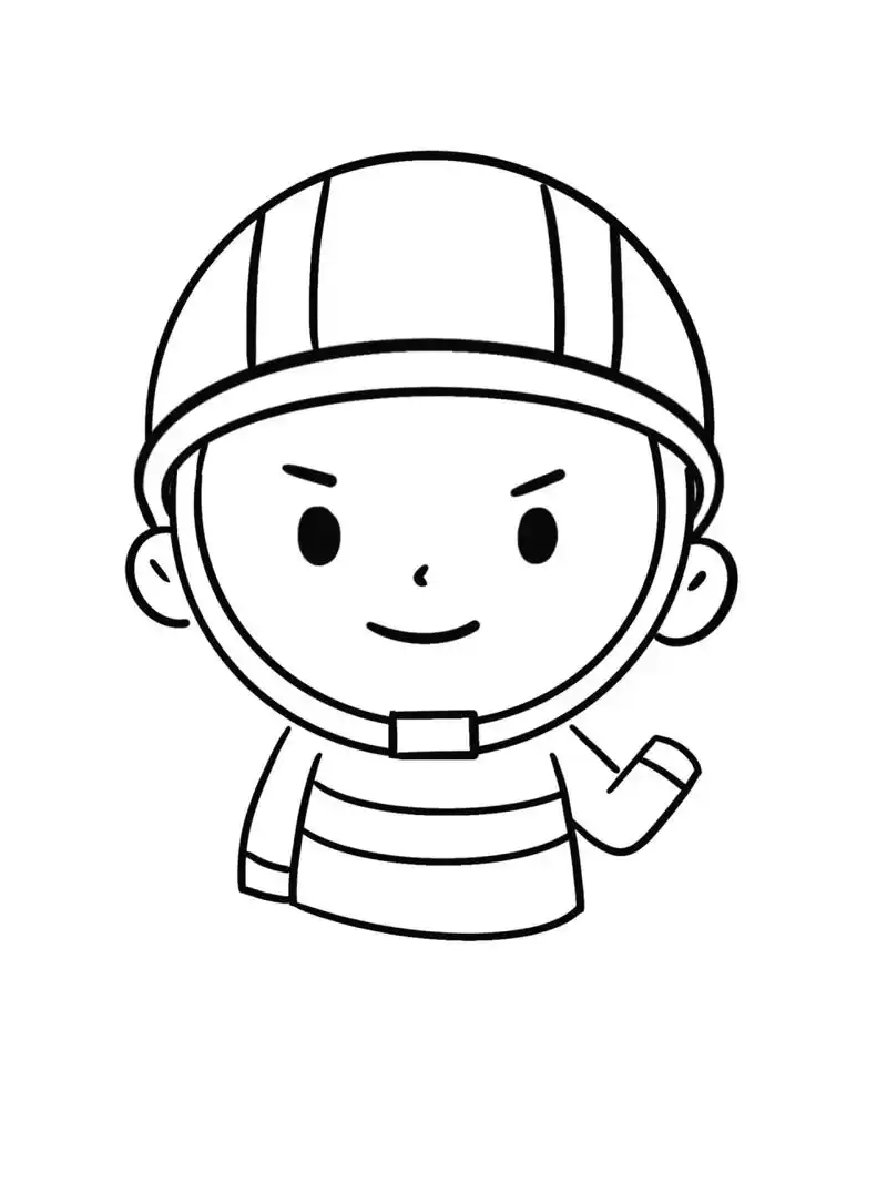 简笔画教程分享 消防员