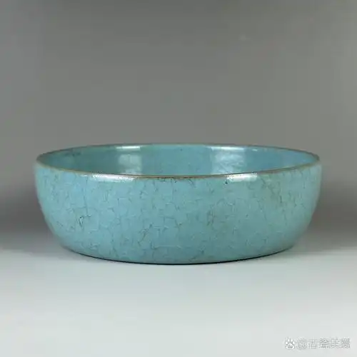 汝窑天青釉冰裂纹圆洗 口径16.5,高5