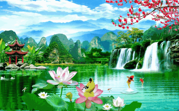 顽鱼破水穿细浪