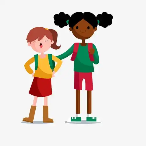 卡通两个女孩人物设计