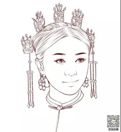 古代妃子皇后简笔画