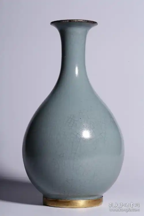 宋代,汝窑包金玉壶春瓶