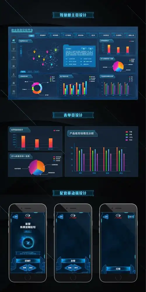 科技感后台管理界面设计ui