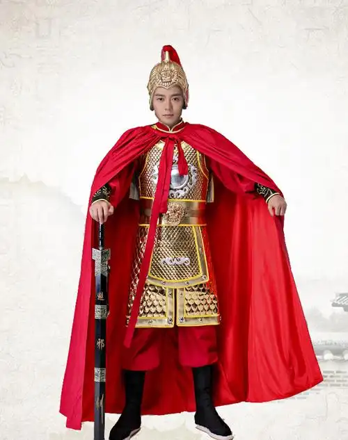 盔甲古装将军成人古代铠甲男士兵小兵武将戏服岳飞戚继光演出服装披风