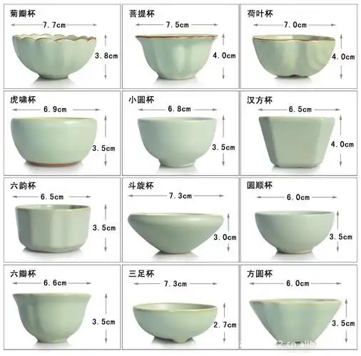 功夫茶具茶杯 正品仿宋开片汝窑茶具汝瓷茶杯子汝窑品茗杯 批发