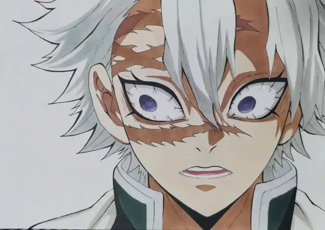 马克笔手绘 #鬼灭之刃 #动漫 #图文伙伴计划 #风柱   - 抖音