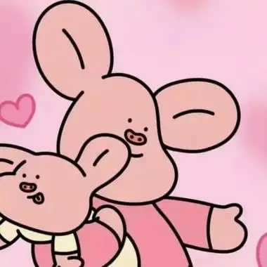 呆萌可爱情侣头像一对卡通孩子宠物混搭