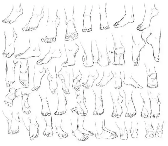 脚部的多角度设计绘制画法参考绘制脚时要注意掌握脚趾之间的关系哦